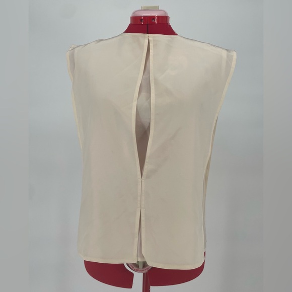 Vintage Silk Cream Layered Sleeveless Blouse - Picture 2 of 11